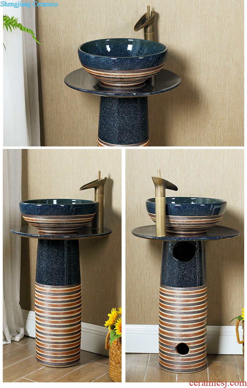 M the one-piece pillar basin floor type restoring ancient ways ceramic basin vertical sink basin of pillar type lavatory