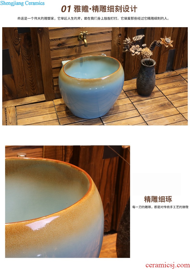 Jia depot ceramic mop pool balcony mop pool automatic toilet water basin large floor mop bucket mop mop