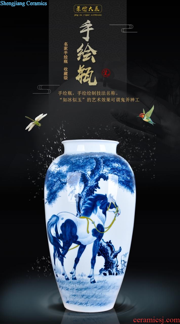 Ears the best vintage vase collection handicraft furnishing articles rich ancient frame manual coloured drawing or pattern of jingdezhen ceramics decoration