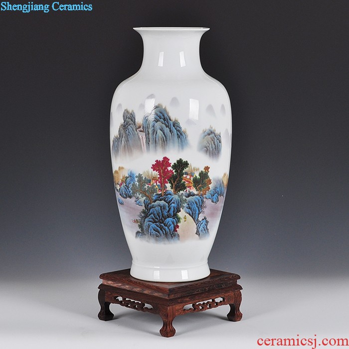 Master of jingdezhen hand-painted vases, pottery and porcelain furnishing articles household act the role ofing is tasted Chinese style living room TV ark handicraft decoration