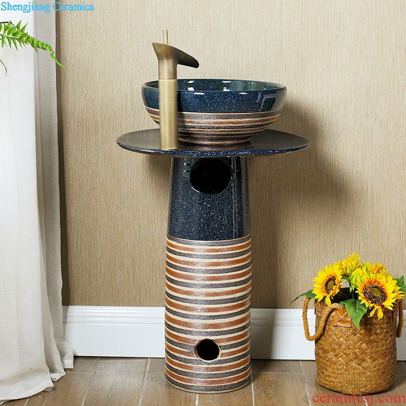 M the one-piece pillar basin floor type restoring ancient ways ceramic basin vertical sink basin of pillar type lavatory