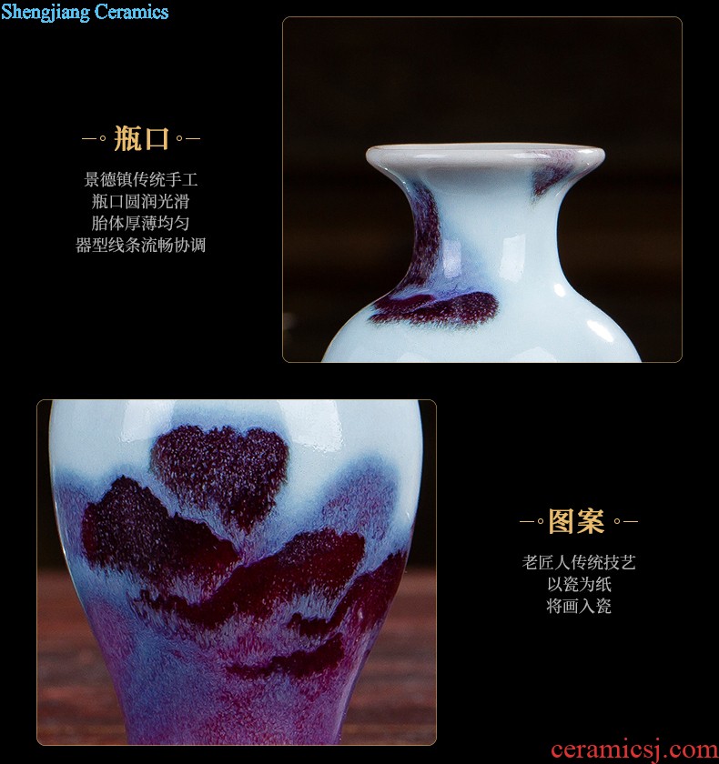 Jingdezhen ceramic vase furnishing articles flower arranging archaize sitting room people flower implement classical Chinese style household adornment porcelain kiln