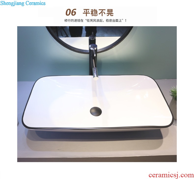 Jia depot stage basin ceramic household art creative rectangle lavatory Chinese style restoring ancient ways of archaize the sink