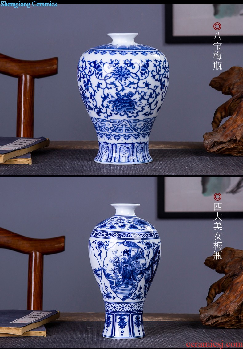 Jingdezhen hand-painted vases freehand brushwork in traditional Chinese painting hanging modern home decoration furnishing articles ceramic vase lotus flower bottle