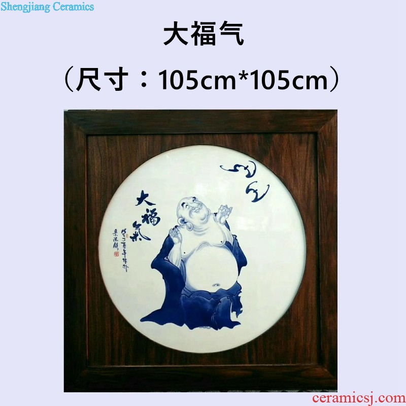 Jingdezhen ceramic new Chinese master hand-painted color porcelain plate painting The sitting room of mural porch hang a picture