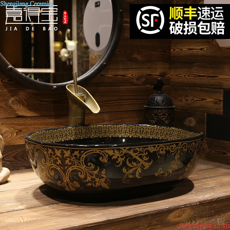 Jia depot retro art basin of small pillar one floor type lavatory outdoor ceramic garden sink basin