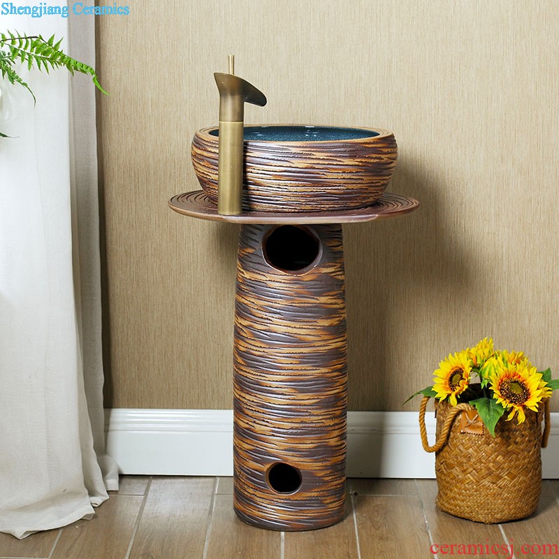 M beautiful ceramic pillar square small floor type lavatory basin one-piece lavabo vertical column basin of household