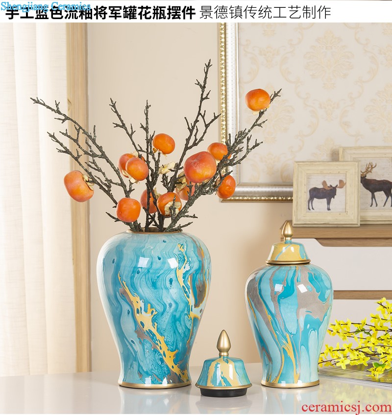 General European ceramic pot large American landing luxury HuaChu jar sample room hotel soft adornment is placed