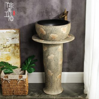 M the pillar type lavatory jingdezhen ceramic basin one-piece art pillar lavabo vertical landing platform