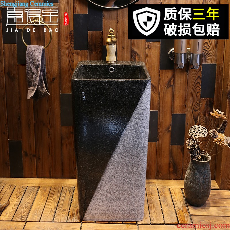 Jia depot ceramic column basin one-piece lavatory floor balcony toilet lavabo conjoined restoring ancient ways