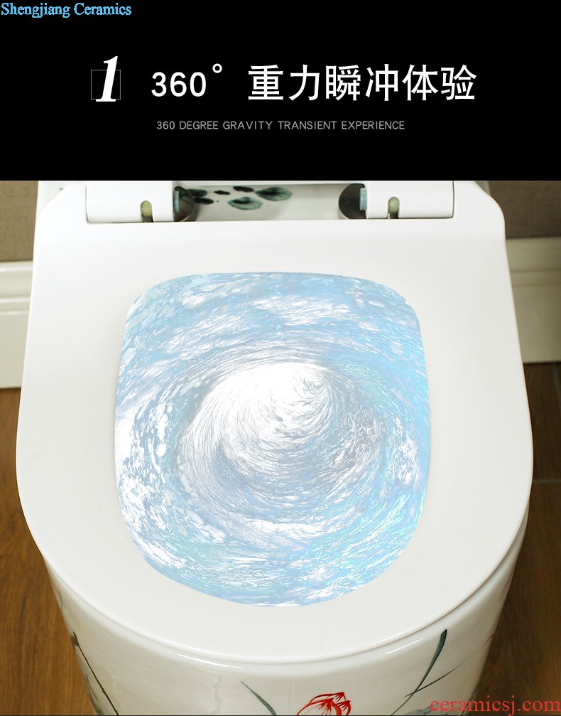 M beautiful balcony two-piece toilet ceramic basin bowl lavatory basin that wash a face to wash your hands blue porcelain lotus on stage