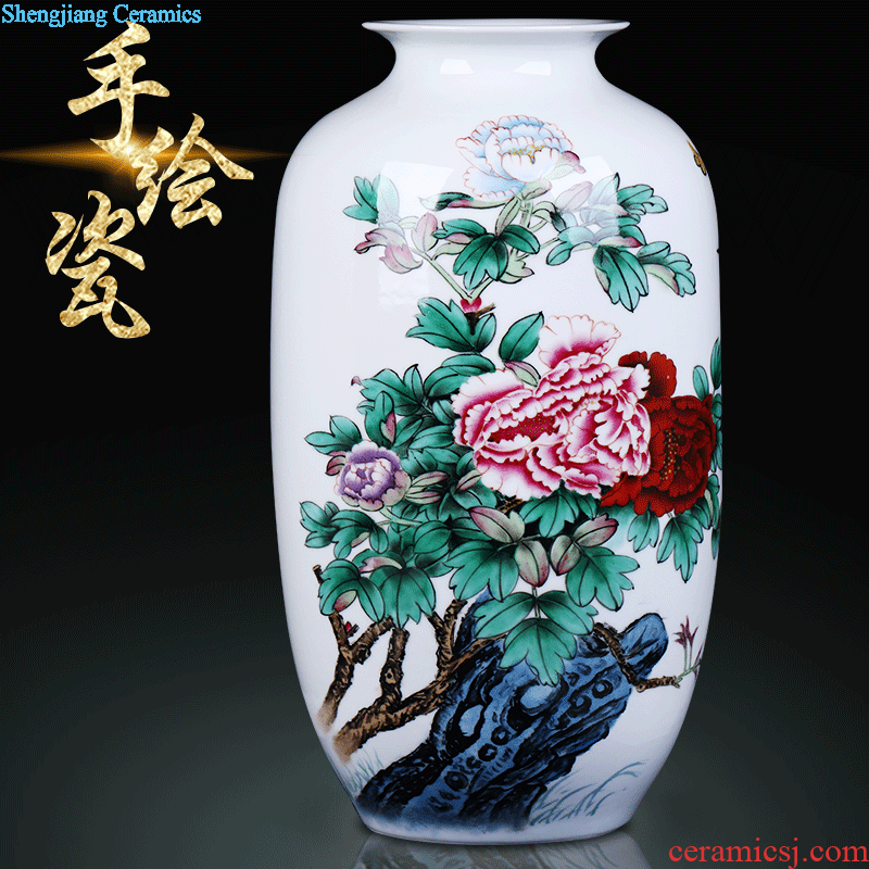 Furnishing articles antique vase of jingdezhen ceramics handicraft furnishing articles furnishing articles office decoration of Chinese style rich ancient frame