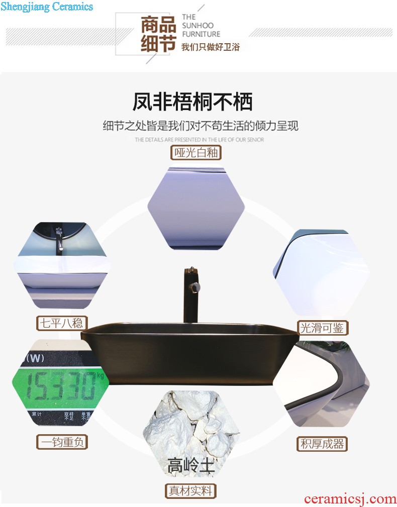 Jia depot stage basin ceramic household art creative rectangle lavatory Chinese style restoring ancient ways of archaize the sink