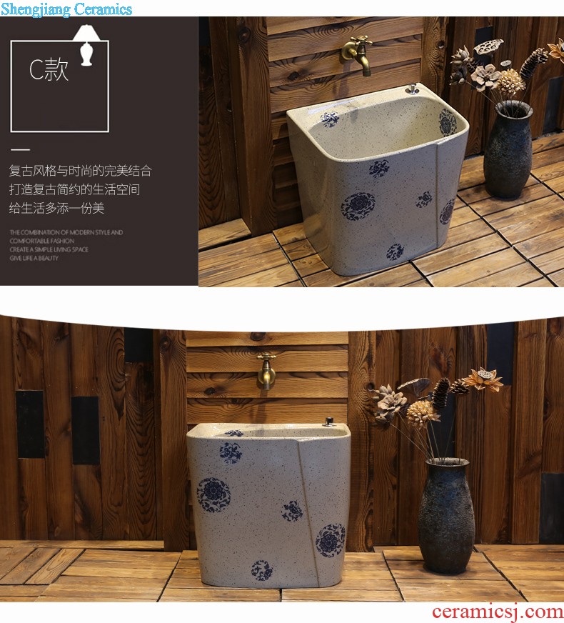 Jia depot Restore ancient ways the sink On the ceramic bowl lavatory elliptic toilet stage basin of Chinese style art home
