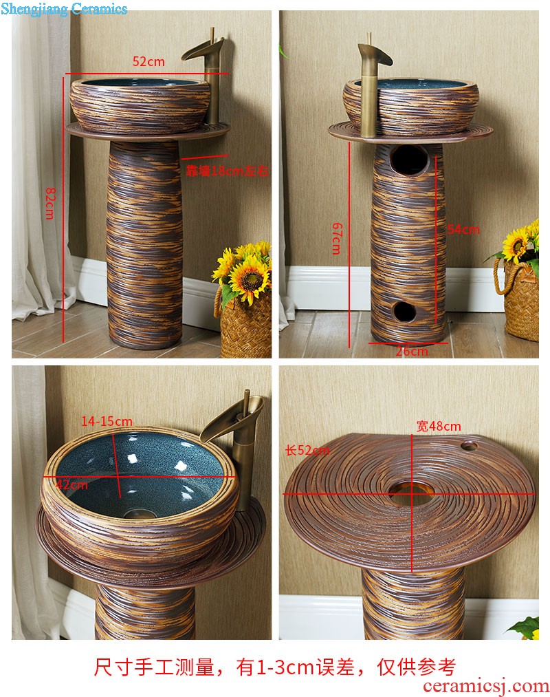 M beautiful ceramic pillar square small floor type lavatory basin one-piece lavabo vertical column basin of household