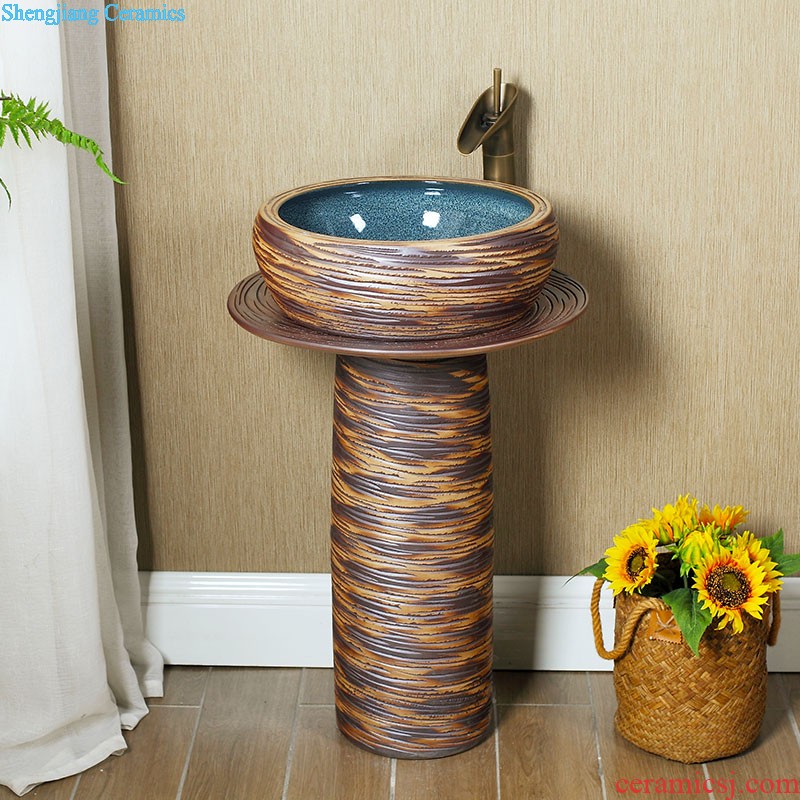 M beautiful ceramic pillar square small floor type lavatory basin one-piece lavabo vertical column basin of household