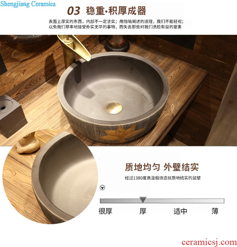 Jia depot retro stage basin art ceramic lavabo toilet wash face basin oval lavatory household