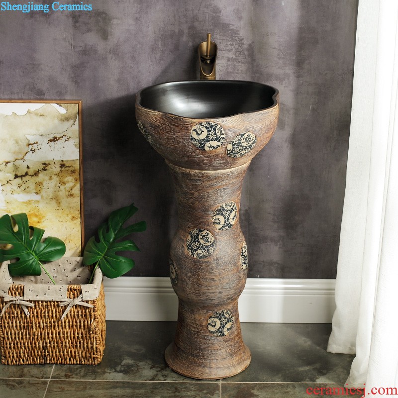 M the pillar type lavatory jingdezhen ceramic basin one-piece art pillar lavabo vertical landing platform