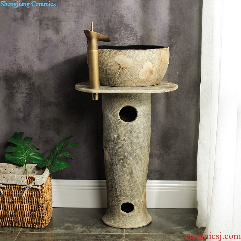 M the pillar type lavatory jingdezhen ceramic basin one-piece art pillar lavabo vertical landing platform