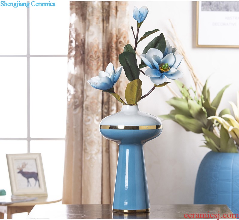 Jingdezhen porcelain pot vase flower arrangement sitting room of large storage tank wine household soft adornment is placed between example