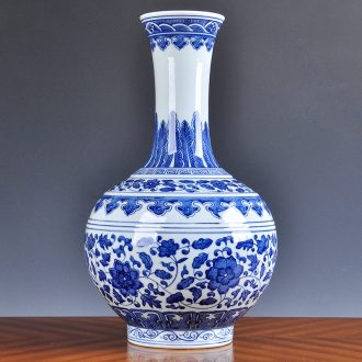 Jingdezhen big hand-painted ceramic vase and household decoration vase rich ancient frame contemporary sitting room ark furnishing articles