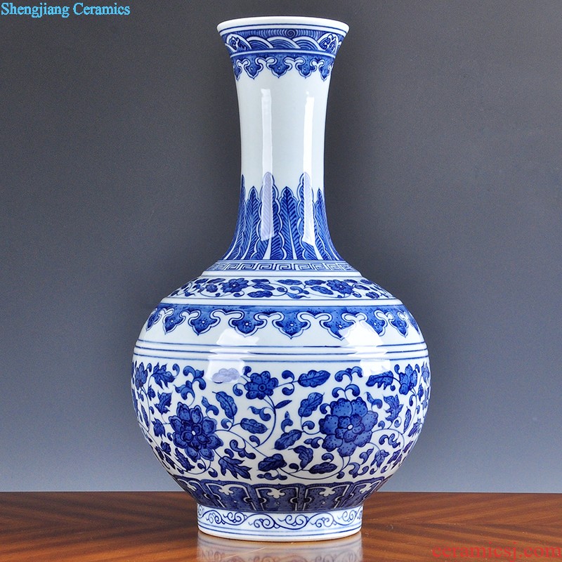 Jingdezhen big hand-painted ceramic vase and household decoration vase rich ancient frame contemporary sitting room ark furnishing articles