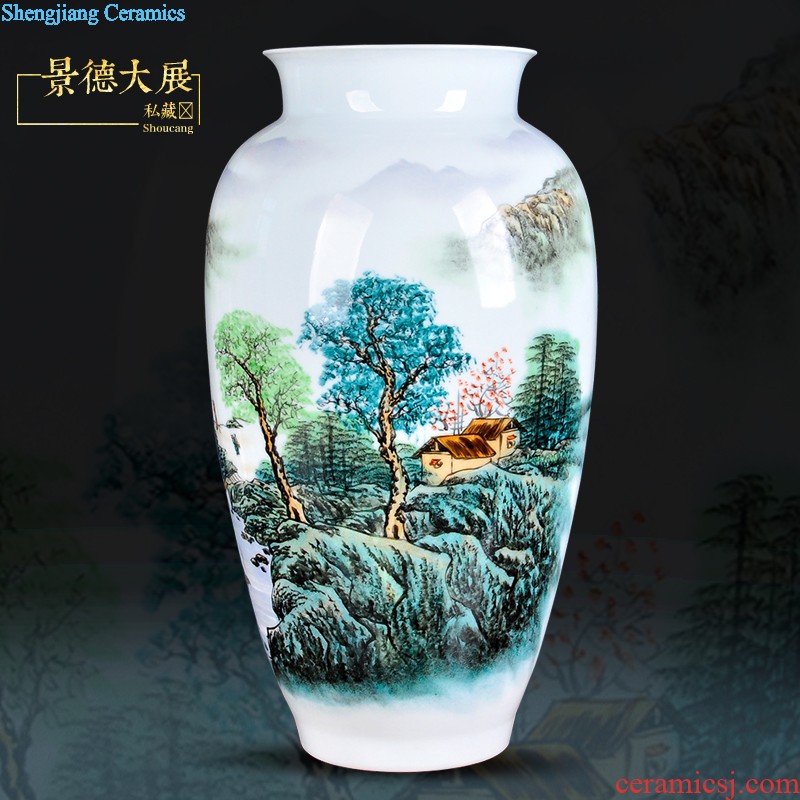 Hand-painted scenery vase decoration sitting room adornment creative furnishing articles handicraft restoring ancient ways of jingdezhen ceramics vase