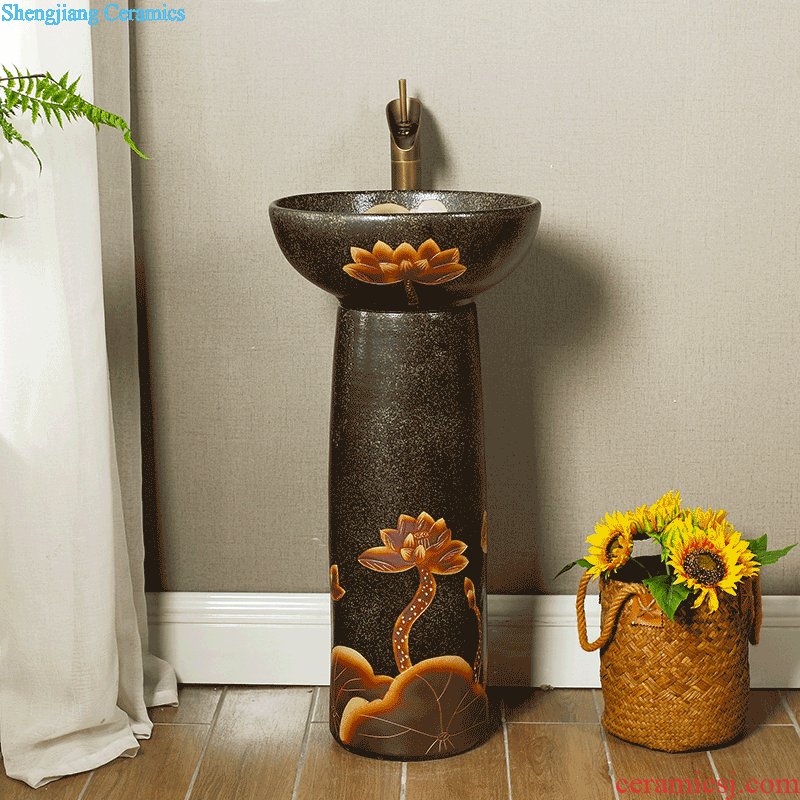 M beautiful ceramic column type lavatory basin one-piece floor column column toilet lavabo balcony