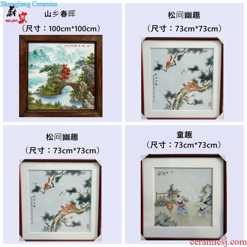 Jingdezhen ceramic new Chinese master hand-painted color porcelain plate painting The sitting room of mural porch hang a picture