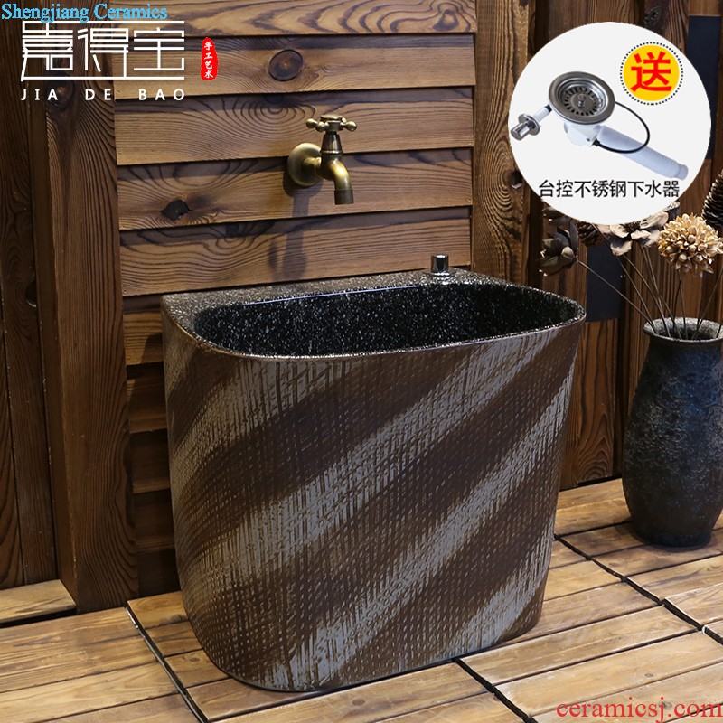 Jia depot Wash basin of the balcony floor mop pool ceramic small rectangle bathroom sink mop pool