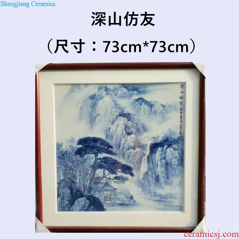 Jingdezhen ceramic new Chinese master hand-painted color porcelain plate painting The sitting room of mural porch hang a picture