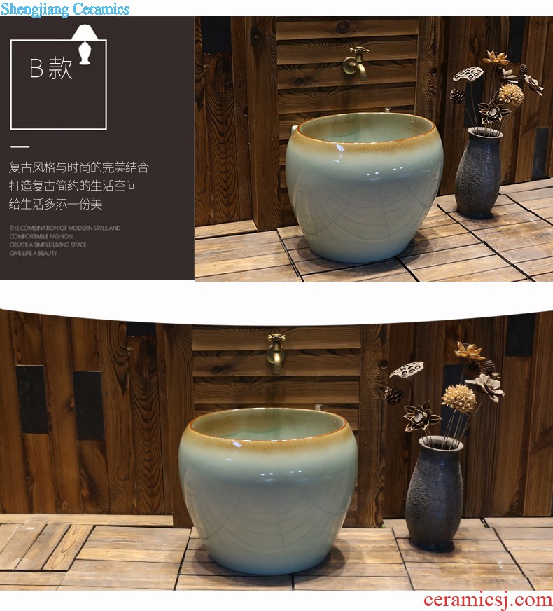 Jia depot ceramic mop pool balcony mop pool automatic toilet water basin large floor mop bucket mop mop