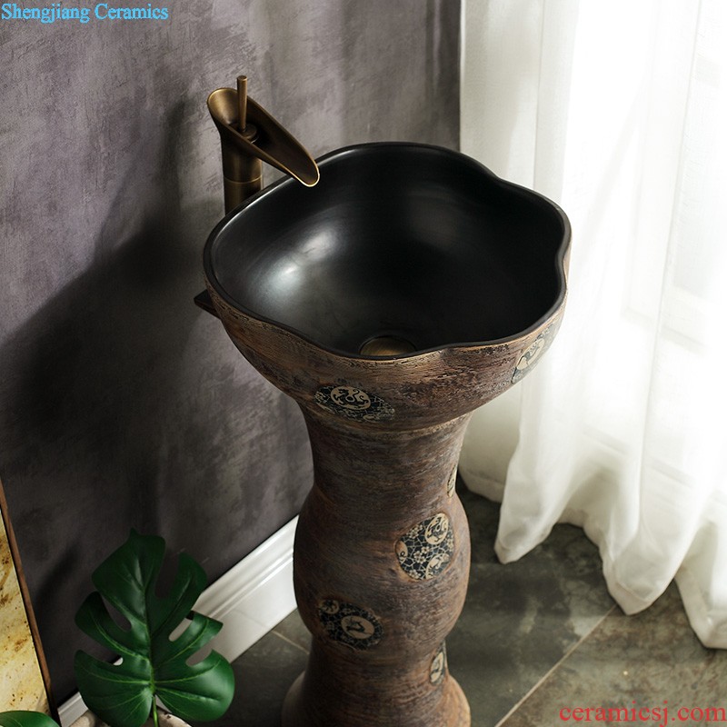 M the pillar type lavatory jingdezhen ceramic basin one-piece art pillar lavabo vertical landing platform