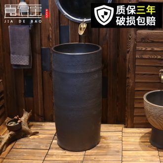 Jia depot pillar type lavatory ceramic bathroom floor pillar basin integrated outdoor balcony sink