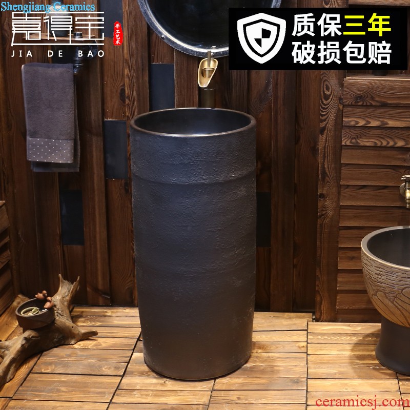 Jia depot pillar type lavatory ceramic bathroom floor pillar basin integrated outdoor balcony sink