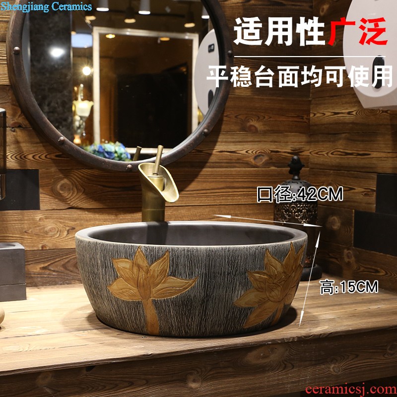 Jia depot retro stage basin art ceramic lavabo toilet wash face basin oval lavatory household