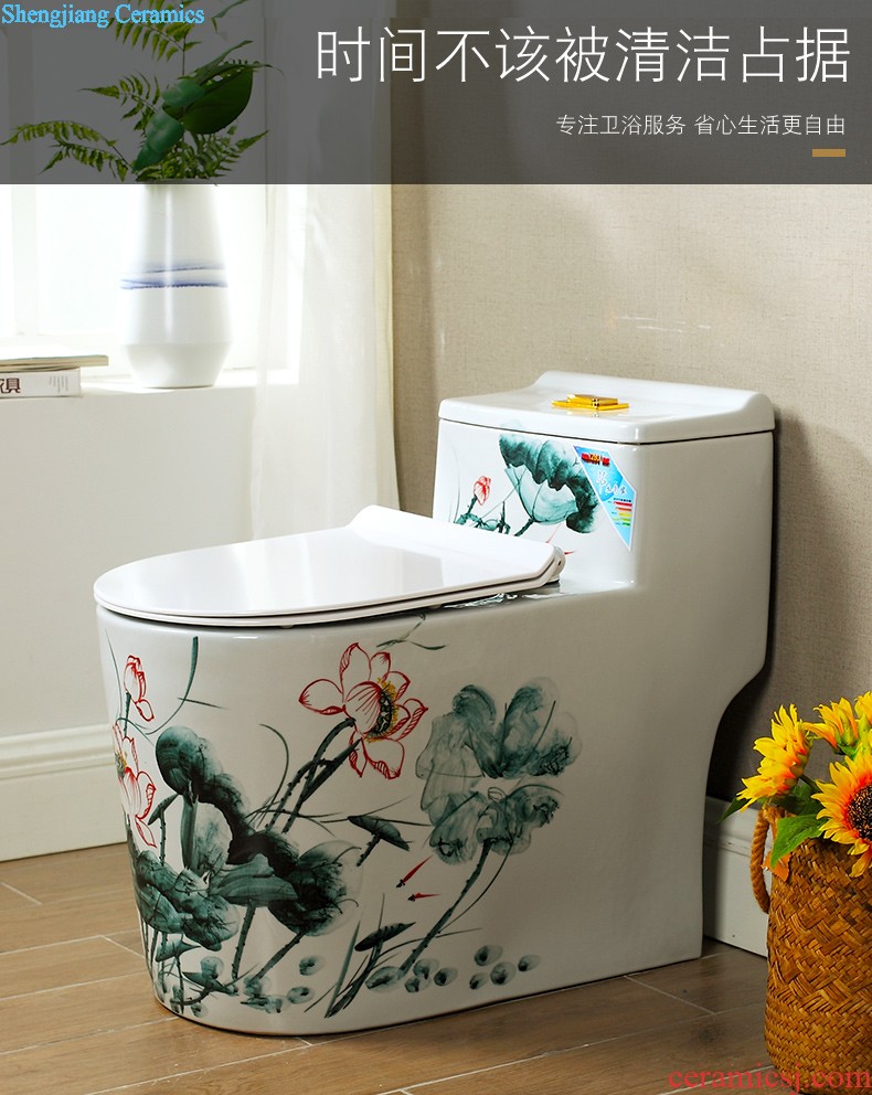 M beautiful balcony two-piece toilet ceramic basin bowl lavatory basin that wash a face to wash your hands blue porcelain lotus on stage