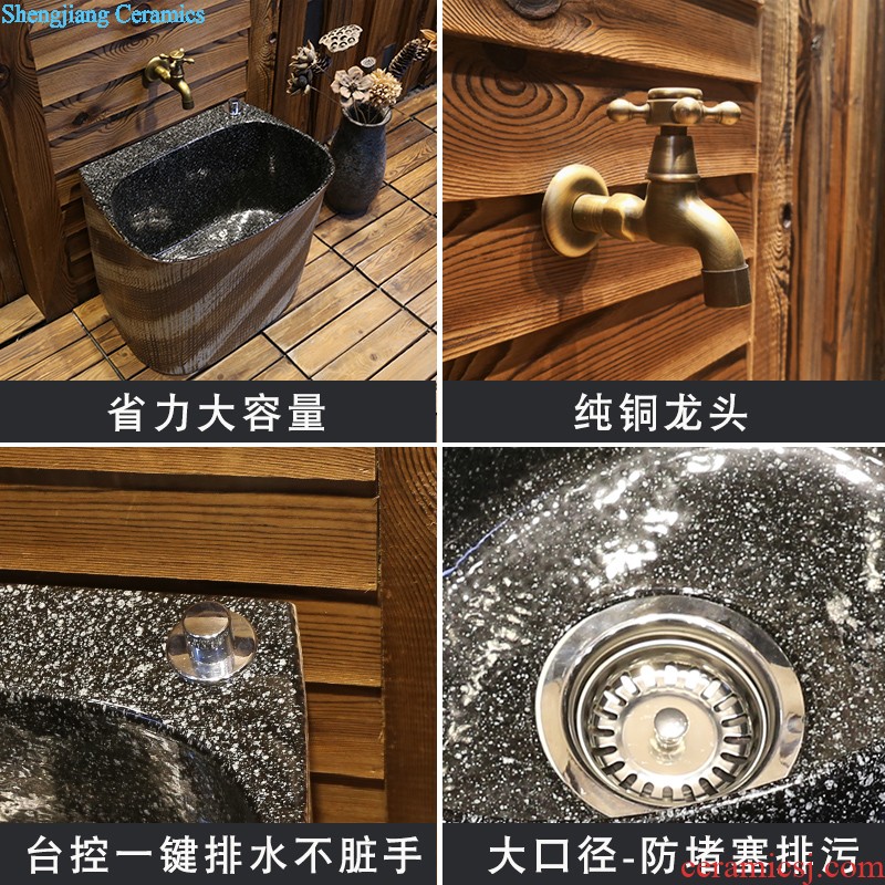 Jia depot Wash basin of the balcony floor mop pool ceramic small rectangle bathroom sink mop pool