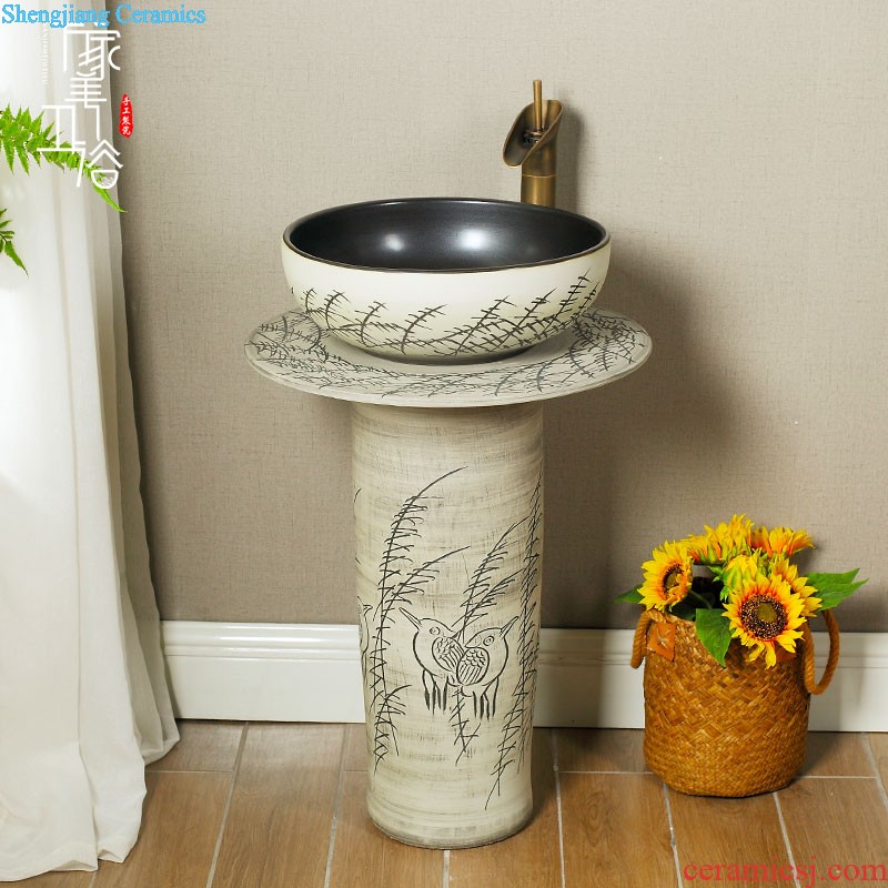 M beautiful ceramic art basin mop mop pool ChiFangYuan one-piece mop pool 42 cm diameter Indus