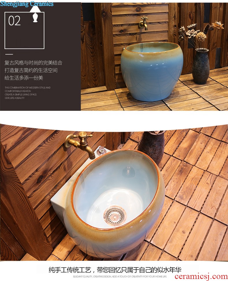 Jia depot ceramic mop pool balcony mop pool automatic toilet water basin large floor mop bucket mop mop