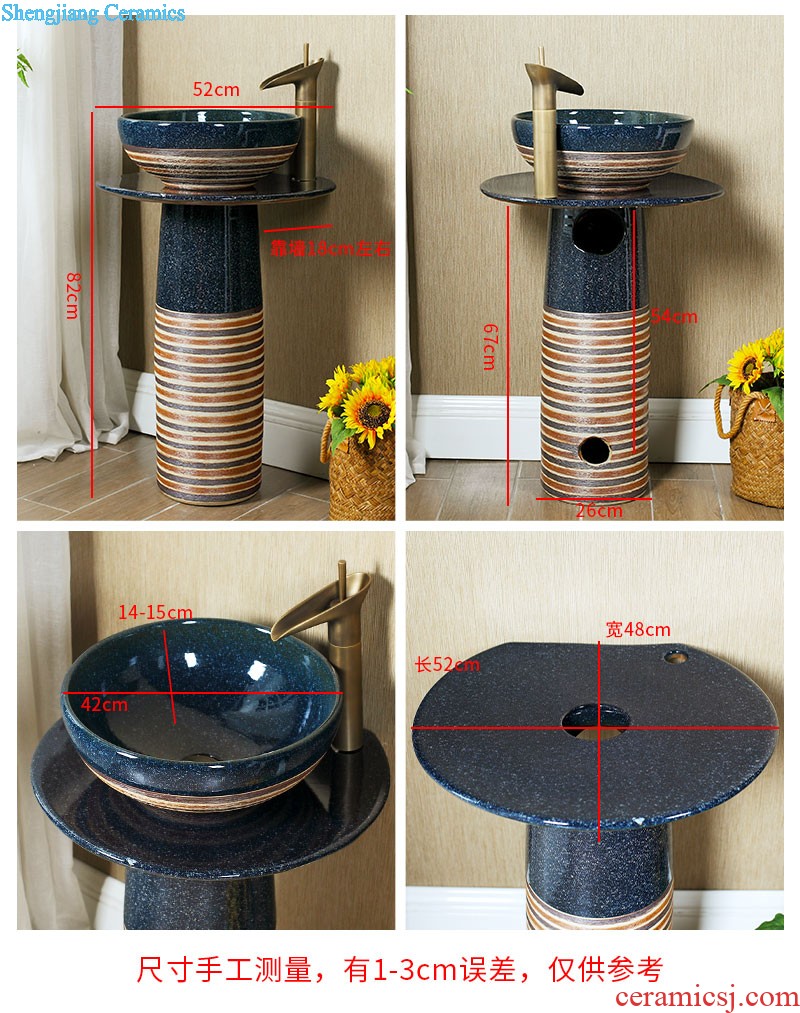 M the one-piece pillar basin floor type restoring ancient ways ceramic basin vertical sink basin of pillar type lavatory