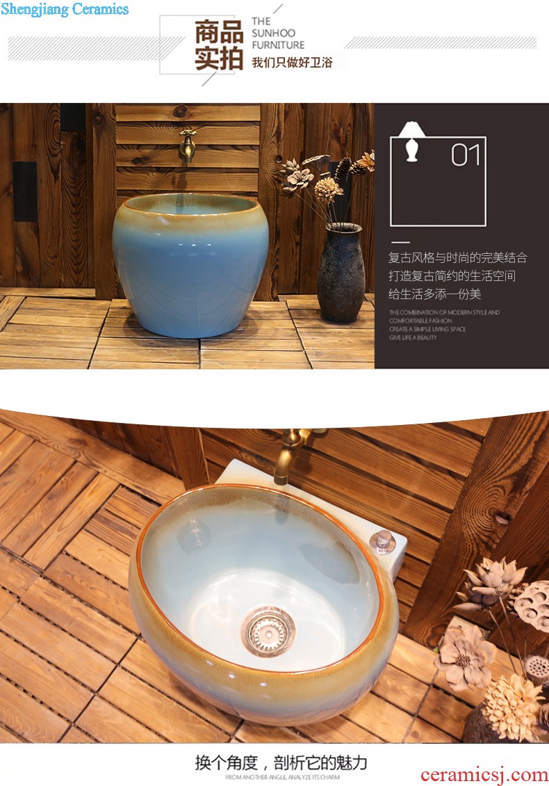 Jia depot ceramic mop pool balcony mop pool automatic toilet water basin large floor mop bucket mop mop