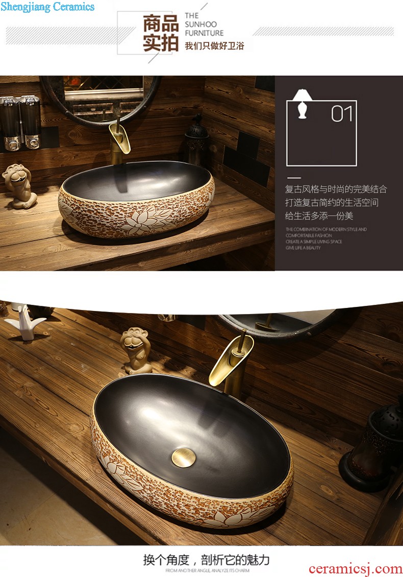 Jia depot basin of Chinese style restoring ancient ways is the stage creative oval ceramic household art basin of lavatory basin sink