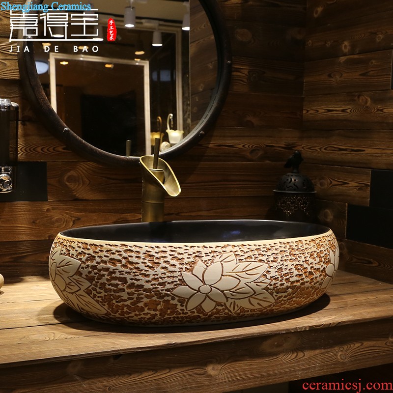 Jia depot basin of Chinese style restoring ancient ways is the stage creative oval ceramic household art basin of lavatory basin sink