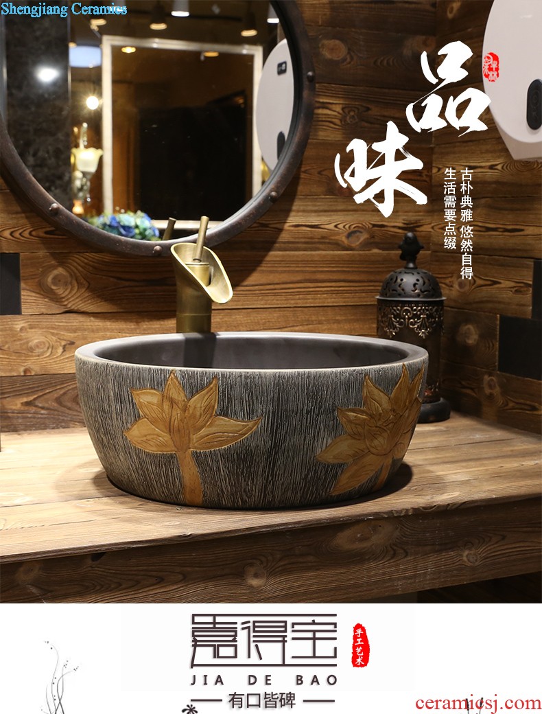 Jia depot retro stage basin art ceramic lavabo toilet wash face basin oval lavatory household