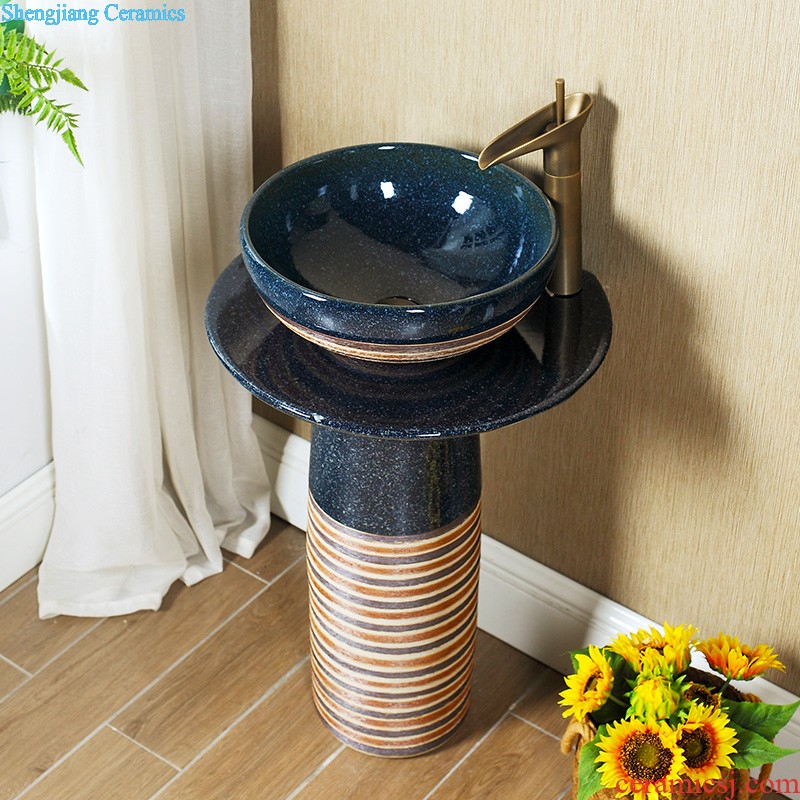 M the one-piece pillar basin floor type restoring ancient ways ceramic basin vertical sink basin of pillar type lavatory