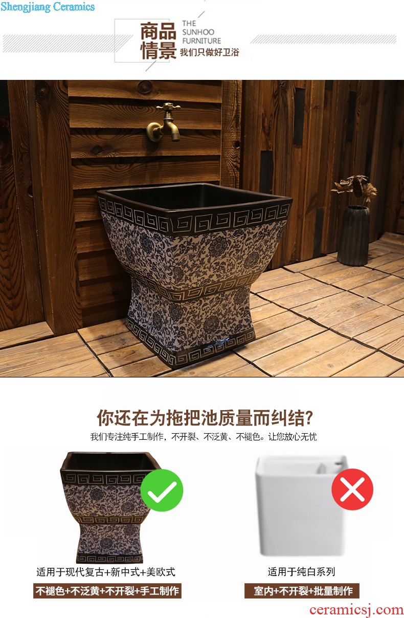 Jia depot basin of Chinese style restoring ancient ways art stage oval Ceramic toilet lavatory basin household style of the ancients