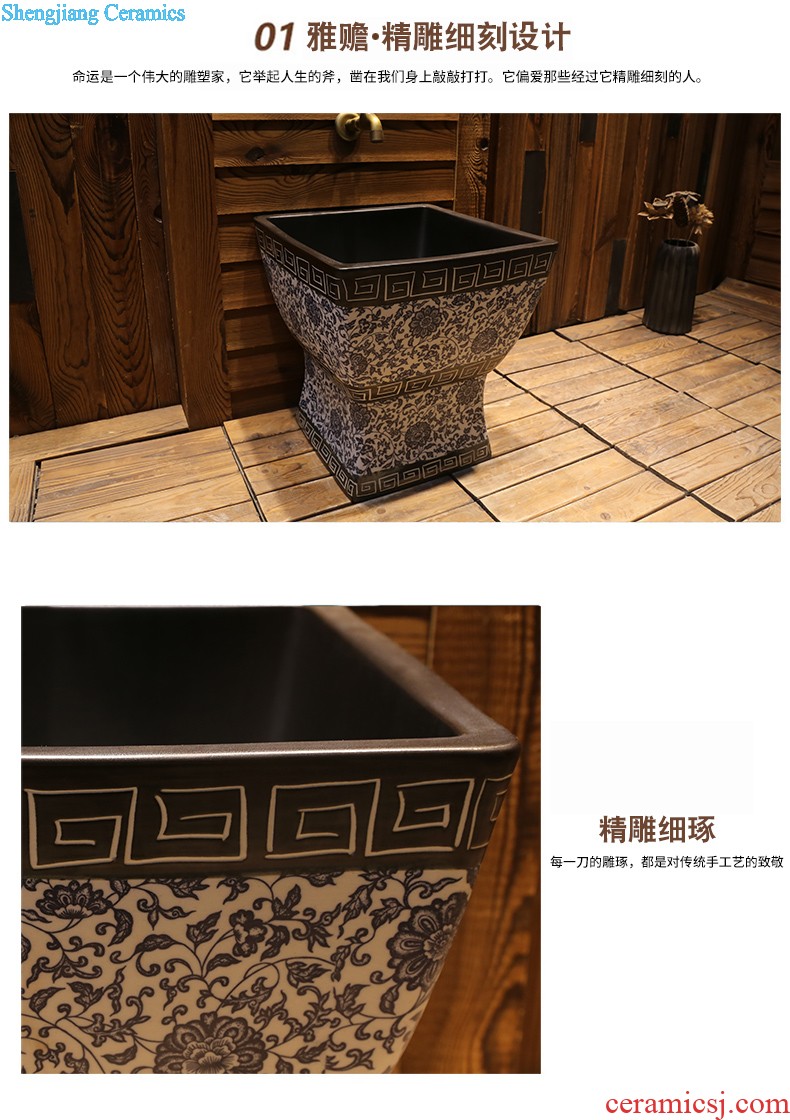 Jia depot basin of Chinese style restoring ancient ways art stage oval Ceramic toilet lavatory basin household style of the ancients