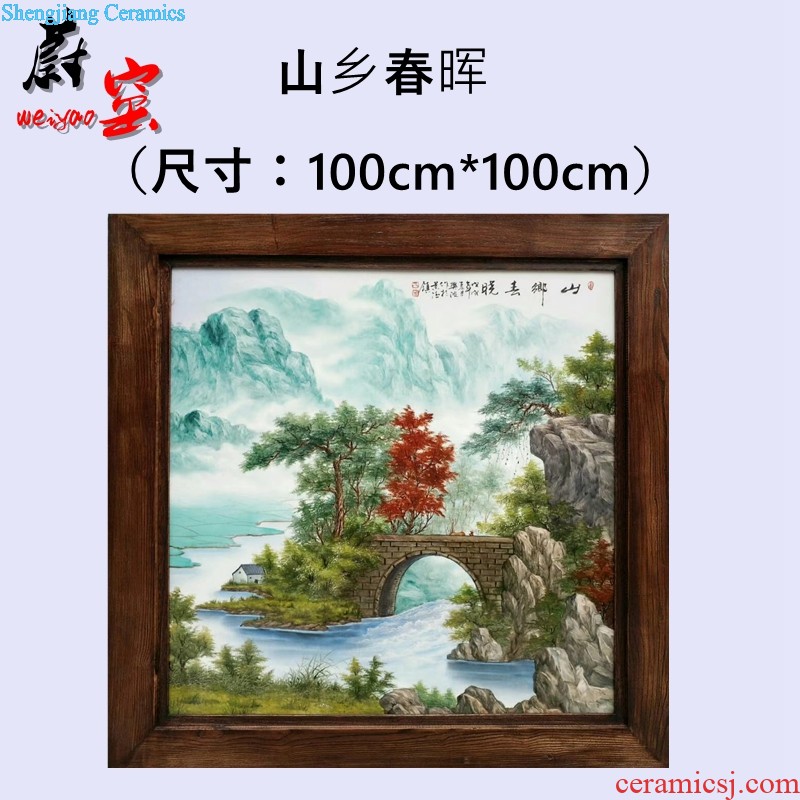 Jingdezhen ceramic new Chinese master hand-painted color porcelain plate painting The sitting room of mural porch hang a picture