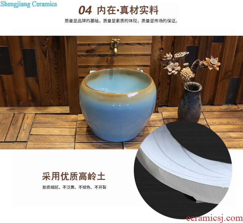 Jia depot ceramic mop pool balcony mop pool automatic toilet water basin large floor mop bucket mop mop